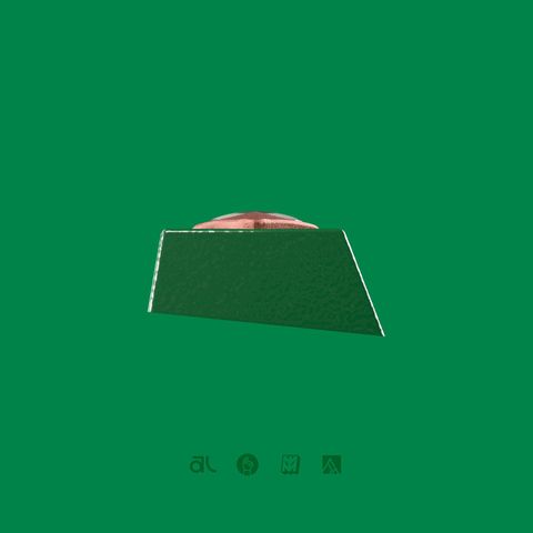 The artisan end-on on a green background