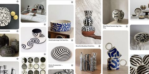 Pinterest moodboard of abstract sculptural ceramics